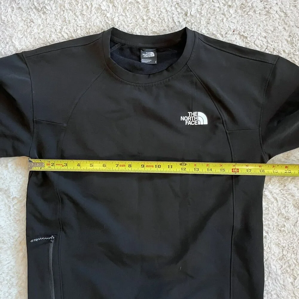 The North Face Fleece Crewneck Black Tekware Size Small‎ Hiking Running Winter